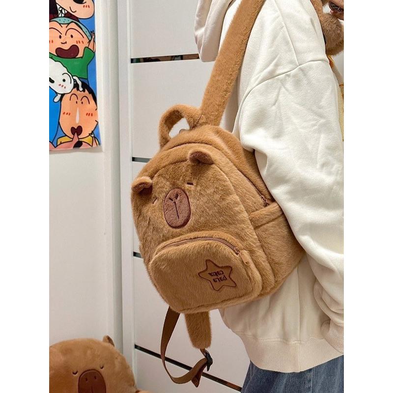 レディースリュック 可愛い 鞄 学生用リュック クマ耳付きファスナー付き ふわふわもこもこ可愛い通勤 通学面白いクリスマス |  | 06