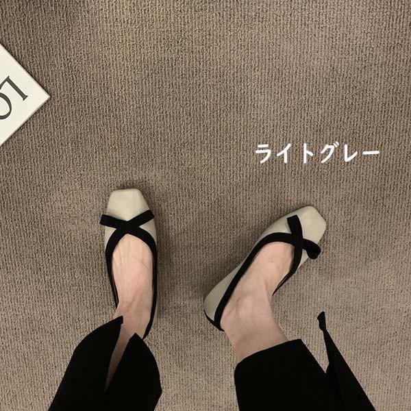 パンプス フラットシューズ ローヒール 柔らかい レディース オシャレ ベージュ グレー 通学 通勤 日常 ピアノ 発表会 パーティー |  | 04