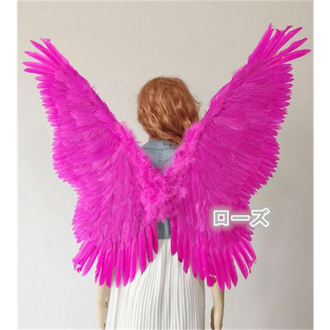 天然羽コスプレ道具天使の翼 羽模様クリスマス 80*90cm ハロウィン 8色