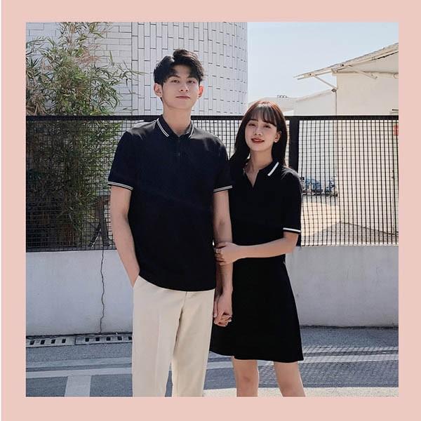 ペアルック カップル ワンピース Tシャツ 夏 半袖 黒 白 かわいい メンズ レディース かっこいい 韓国風 綿 新婚旅行 Tシャツ ご夫婦 |  | 10