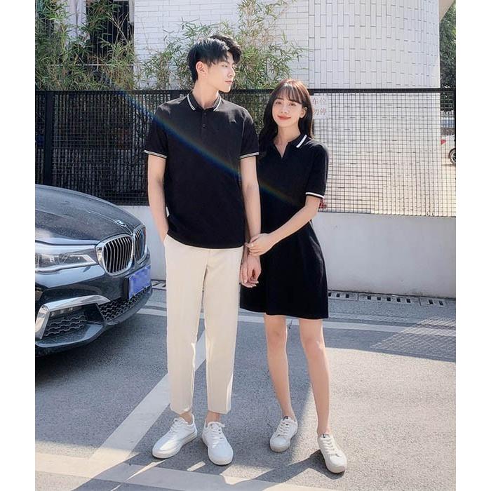 ペアルック カップル ワンピース Tシャツ 夏 半袖 黒 白 かわいい メンズ レディース かっこいい 韓国風 綿 新婚旅行 Tシャツ ご夫婦 |  | 11