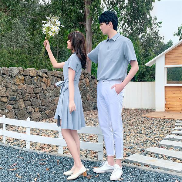 ペアルック Tシャツ カップル ワンピース ミモレ丈 お揃い 半袖 夏 ペア 可愛い 新婚旅行 ペアＴシャツ ご夫婦 結婚記念 ギフト |  | 03