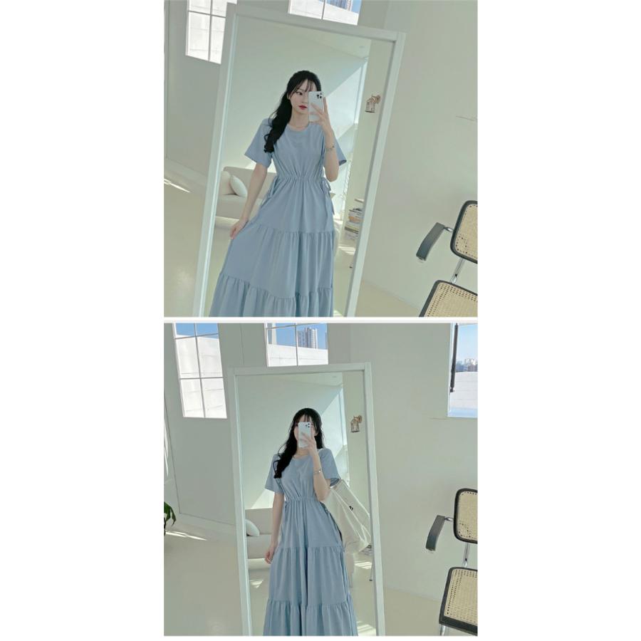 ペアルック Tシャツ カップル ワンピース ロング丈 お揃い 半袖 夏 ペア 可愛い おでかけコーデ  新婚旅行 ペアＴシャツ 着痩せ |  | 05