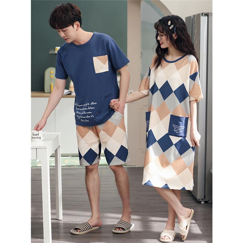 ルームウェア レディース メンズ ハーフパンツ ワンピース ペアルック 結婚祝い プレゼント 上下セット 部屋着 パジャマ リラックスウェア |  | 03