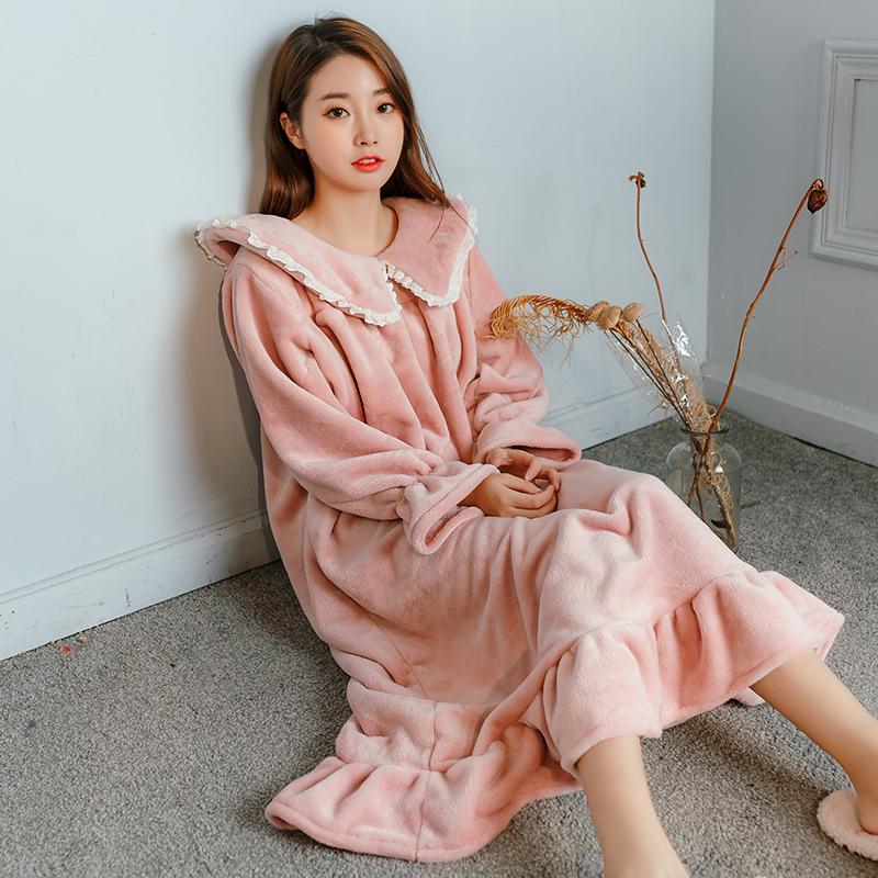 パジャマ 寝巻き パジャマ レディース 冬 かわいい パジャマ ワンピース ルームウェア もこもこ パジャマ 可愛い 部屋着 ピンク 白 |  | 01