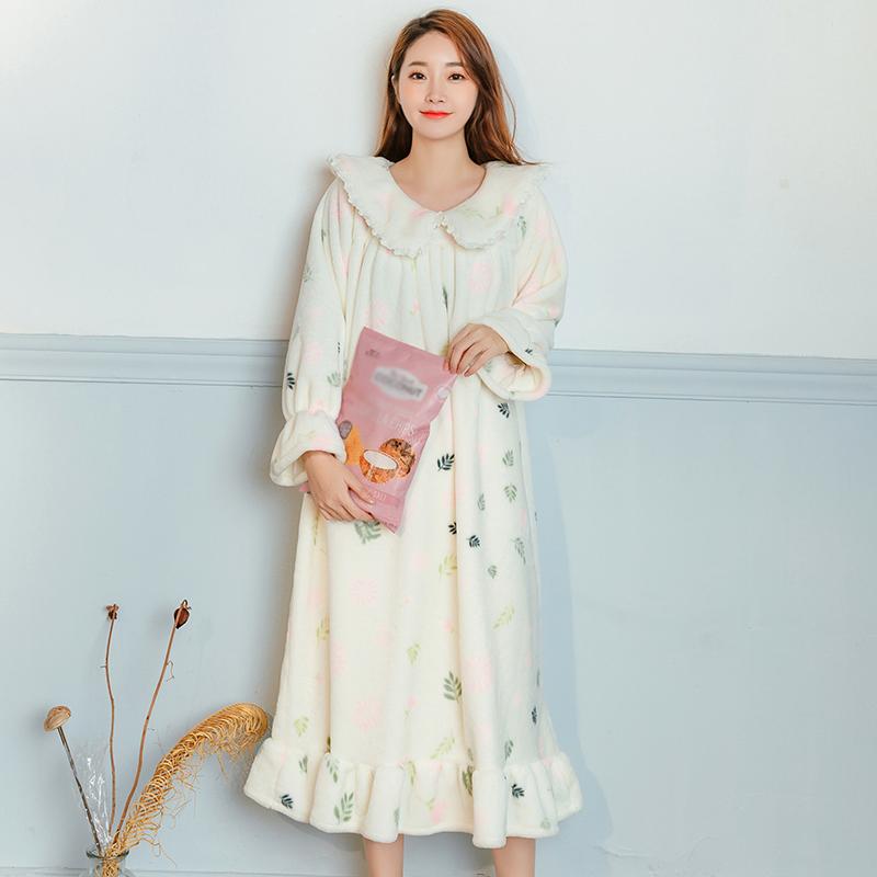 パジャマ 寝巻き パジャマ レディース 冬 かわいい パジャマ ワンピース ルームウェア もこもこ パジャマ 可愛い 部屋着 ピンク 白 |  | 04