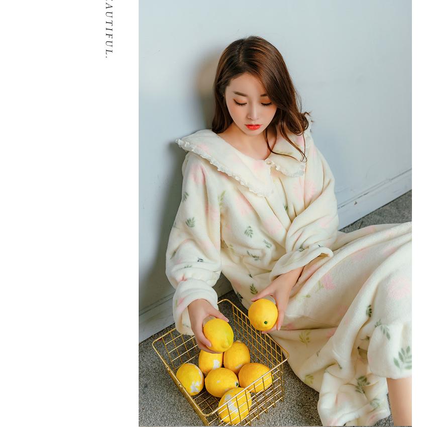 パジャマ 寝巻き パジャマ レディース 冬 かわいい パジャマ ワンピース ルームウェア もこもこ パジャマ 可愛い 部屋着 ピンク 白 |  | 06