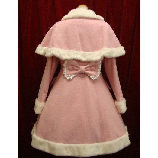LOLITA ラシャコート 幼女 可愛い少女 マント付き 毛皮の襟 ロリータ