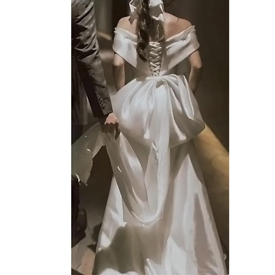 花嫁 ウェディングドレス プリンセスライン 白ドレスワンピース 結婚式 披露宴 前撮り 後撮り 撮影用 フォトウェディング ロングドレス_4