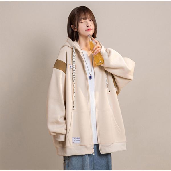 男女兼用ヴィンテージボアパーカー ベースボールジャケット ペアルック 秋冬 アウターカップル ペア オーバーサイズ ゆったり  通学 通勤 お出かけ |  | 03