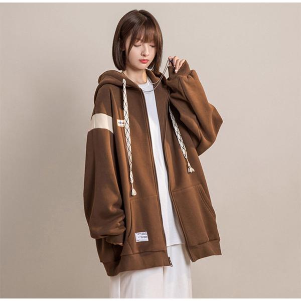 男女兼用ヴィンテージボアパーカー ベースボールジャケット ペアルック 秋冬 アウターカップル ペア オーバーサイズ ゆったり  通学 通勤 お出かけ |  | 06