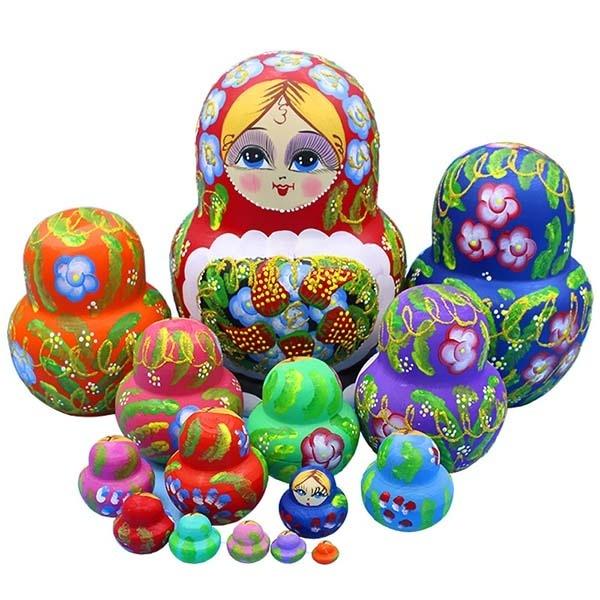 マトリョーシカ ロシア 人形 民芸品 手作り人形 手描き 15個組 インテリア雑貨 プレゼント 北欧雑貨 おもちゃ 飾り 誕生日 キッズ 部屋_1