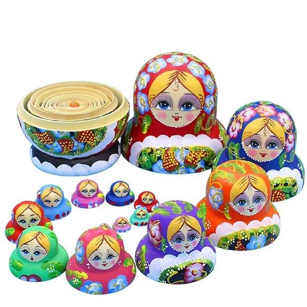 マトリョーシカ ロシア 人形 民芸品 手作り人形 手描き 15個組 インテリア雑貨 プレゼント 北欧雑貨 おもちゃ 飾り 誕生日 キッズ 部屋_3