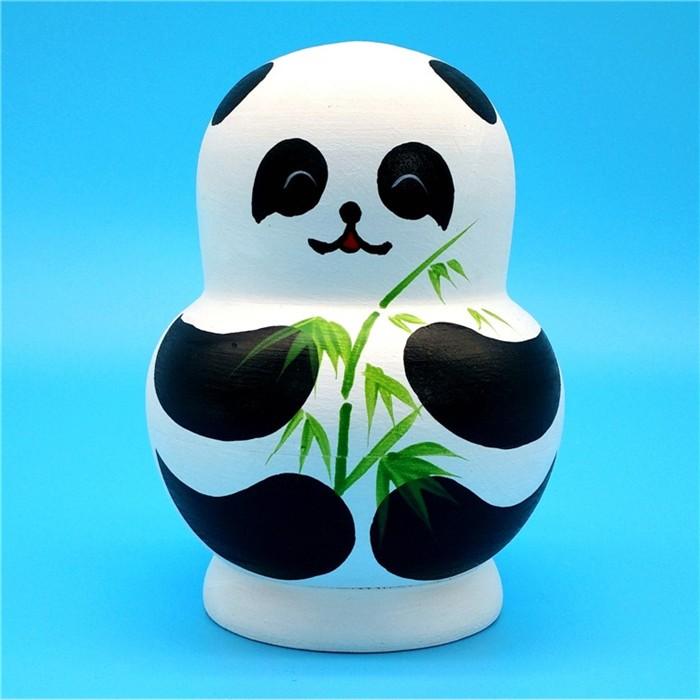 マトリョーシカ 木製 パンダ 10個組 工芸品 逸品 洋風 プレゼント
