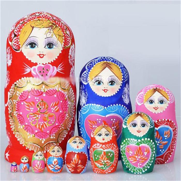 ロシア　ヴィンテージ マトリョーシカ　13体 長期保存、本品のみ。現状 マトリョーシカ】10個組 ロシアお土産 サファイア クラシック人形