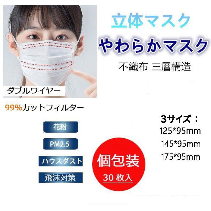 送料無料 期間限定価格！立体型 個包装 ダブルワイヤー マスク 呼吸