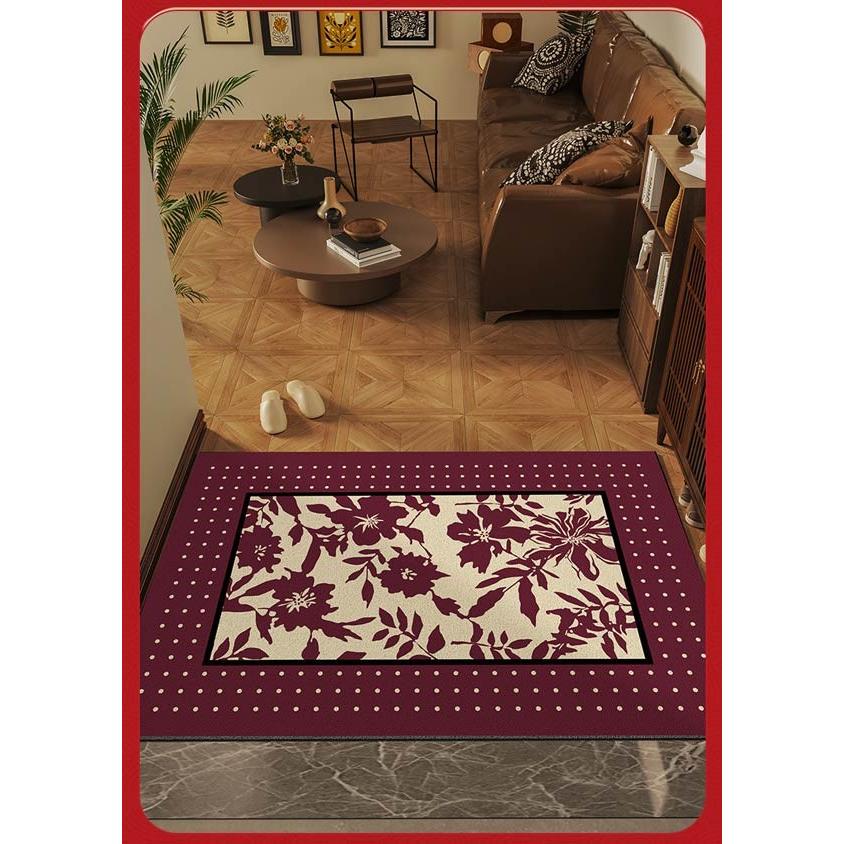 玄関マット 花柄 屋外 室内 泥落とし 滑り止め 洗える レトロ風 総柄 シンプル 風水 水洗い ドアマット 上品 オフィス 店舗 飲食店 新生活 レッド ベージュ |  | 09