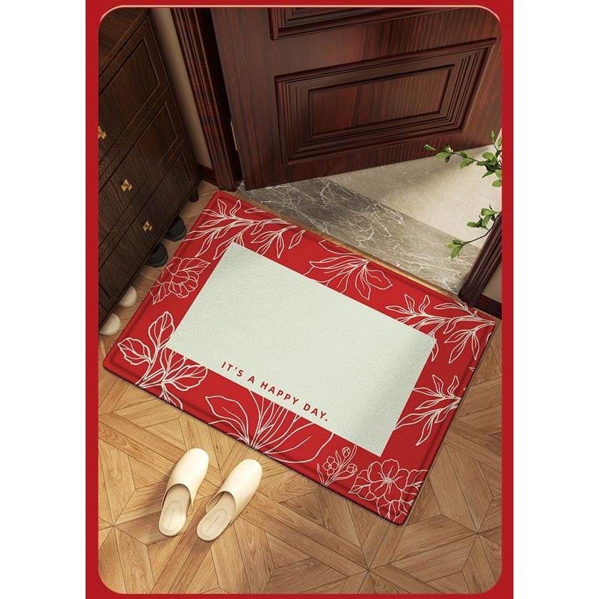玄関マット 花柄 屋外 室内 泥落とし 滑り止め 洗える レトロ風 総柄 シンプル 風水 水洗い ドアマット 上品 オフィス 店舗 飲食店 新生活 レッド ベージュ |  | 10