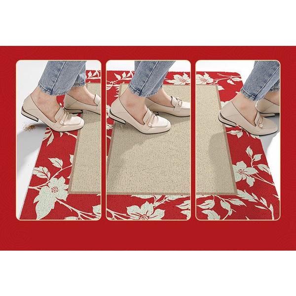 玄関マット 花柄 屋外 室内 泥落とし 滑り止め 洗える レトロ風 総柄 シンプル 風水 水洗い ドアマット 上品 オフィス 店舗 飲食店 新生活 レッド ベージュ |  | 03