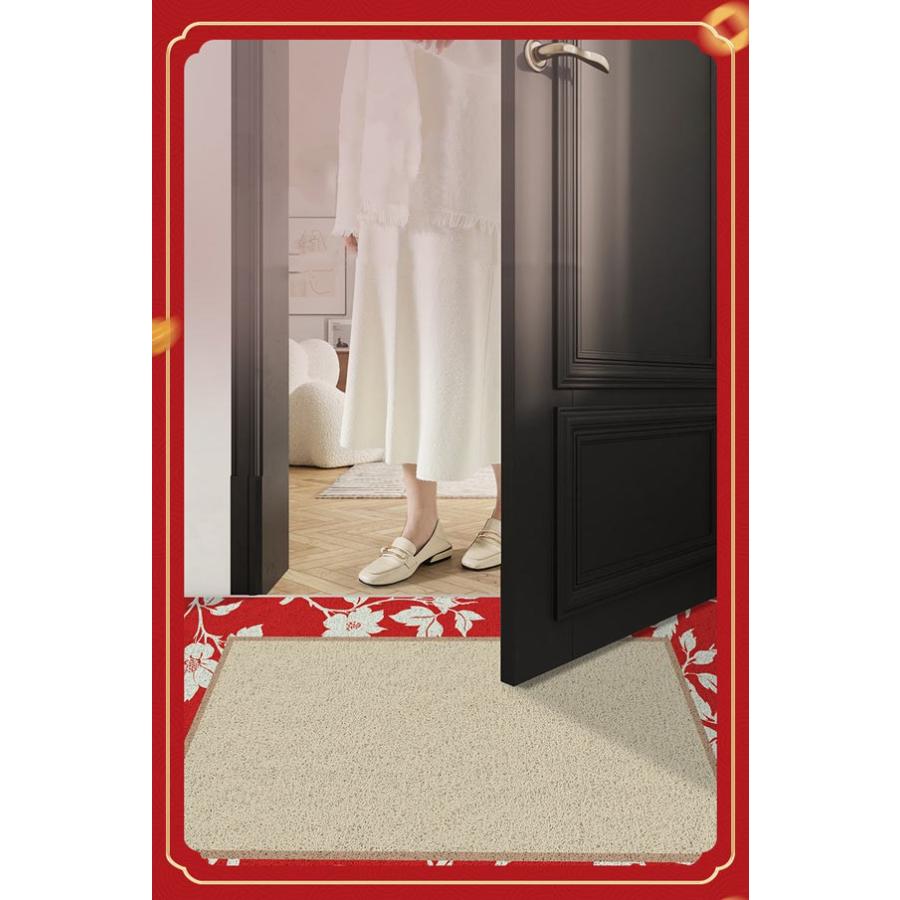 玄関マット 花柄 屋外 室内 泥落とし 滑り止め 洗える レトロ風 総柄 シンプル 風水 水洗い ドアマット 上品 オフィス 店舗 飲食店 新生活 レッド ベージュ |  | 07