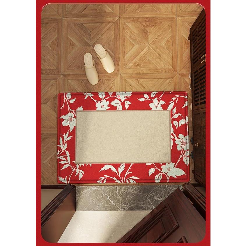 玄関マット 花柄 屋外 室内 泥落とし 滑り止め 洗える レトロ風 総柄 シンプル 風水 水洗い ドアマット 上品 オフィス 店舗 飲食店 新生活 レッド ベージュ |  | 08