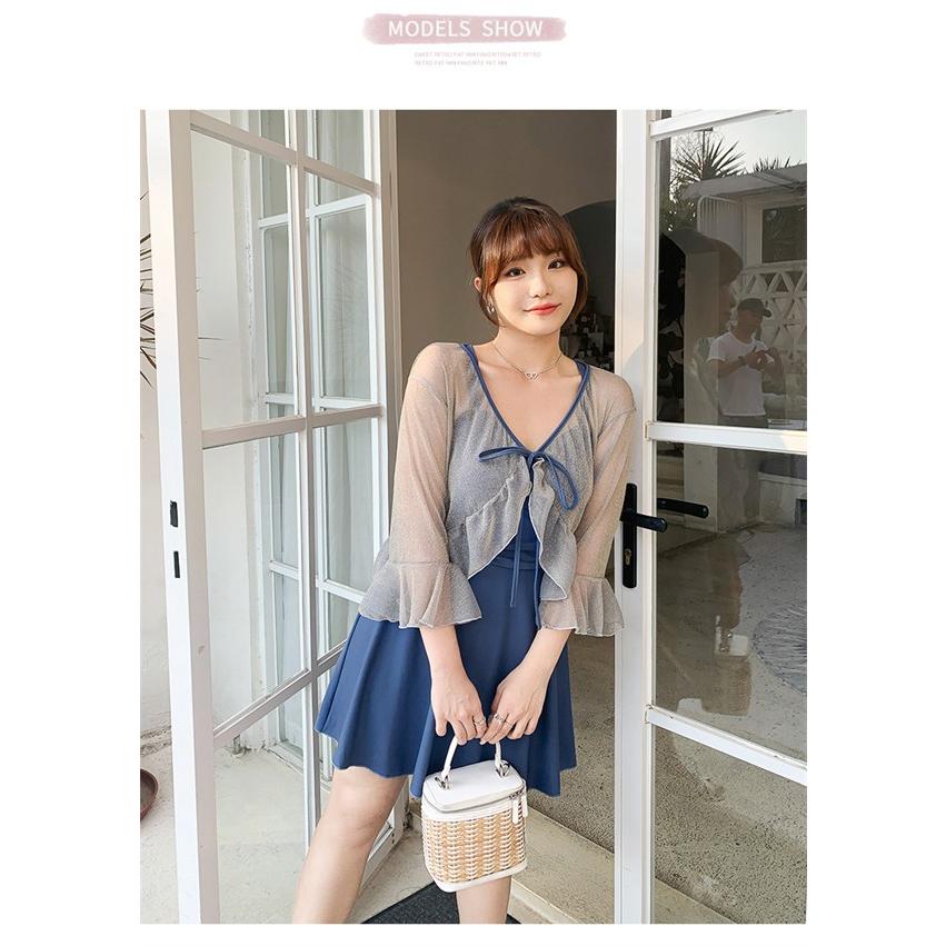 2点セット 水着 パッド付き レディース  ワンピース ボレロ  ワン ハイウエスト オトナ女子 セクシー 大人  水着 20代 30代 40代 |  | 01