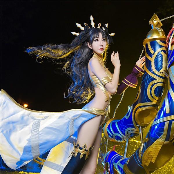 コスプレ衣装 FGO Fate/Grand Order イシュタル(アーチャー)再臨 全セット S M Lコスチューム 学園祭 文化祭 仮装 ウィッグ 武器 弓追加可