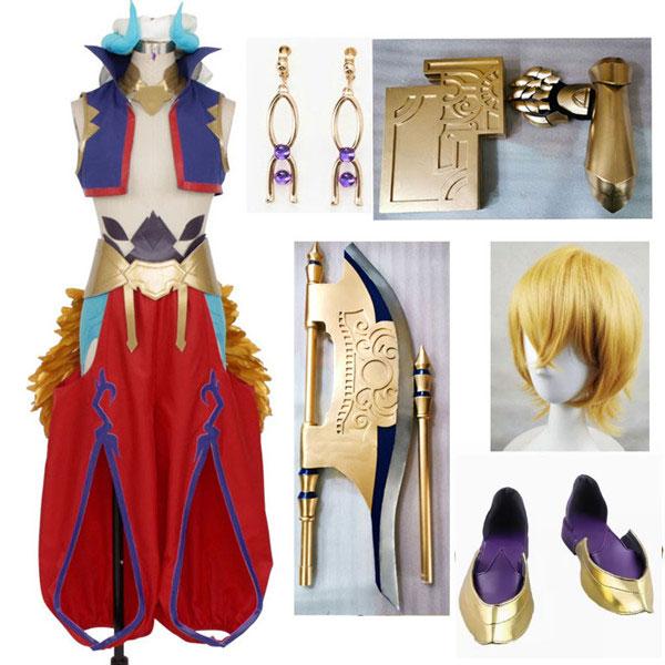 Fate/Grand Order 絶対魔獣戦線 バビロニア ギルガメッシュ コスプレ衣装 靴 ウィッグ 斧 本 翼 腕鎧追加可