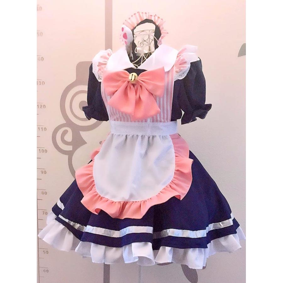 メイド服 アリス風 コスプレ ハロウィン フリル  ワンピース ヘアバンド エプロン 可愛い 鈴 スウィート風 LOLITA ハイウエストの画像