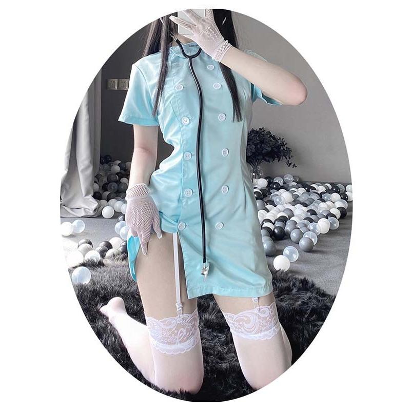 ナース 制服 ミニスカ コスプレ 衣装 セクシー 病院服 ナース服 水色