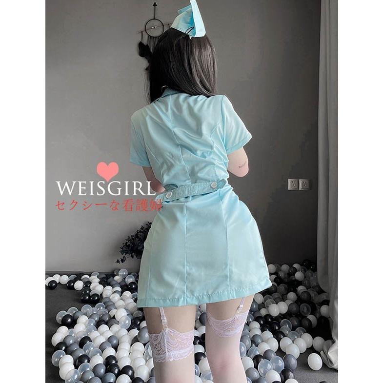 ナース 制服 ミニスカ コスプレ 衣装 セクシー 病院服 ナース服 水色
