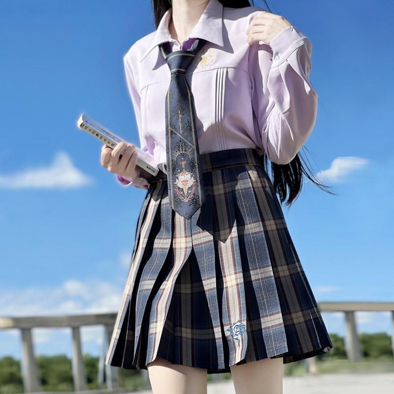 卒業式 スーツ 女の子 制服 学生制服 7点セット 刺繍入り 長袖 女子高生スカート レディース 高校生 お受験 結婚式 発表会　通学 ジュニア｜fullgrace｜03