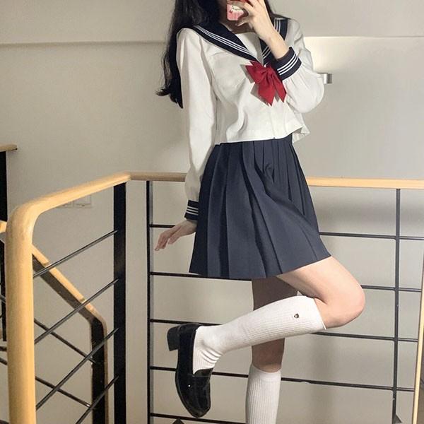 セーラー服 卒業式 女の子 制服 学生制服 3点セット 長袖 女子高生スカート レディース 高校生 お受験 結婚式 発表会 入学 通学 ジュニア｜fullgrace｜02