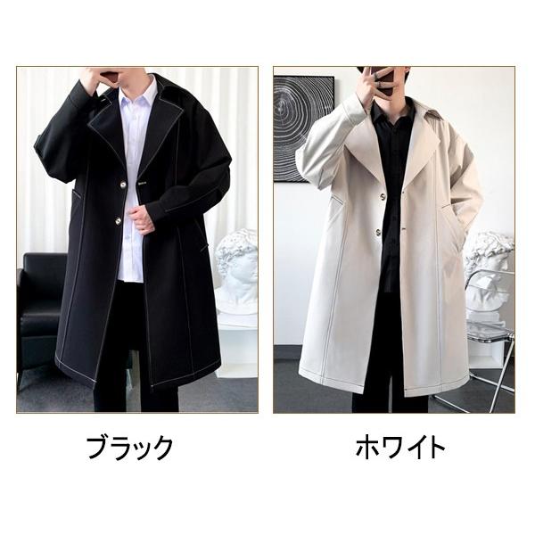 コート メンズ ジャケット ビジネス カジュアル メンズライン トレンチコート ロング トレンチコート 春 秋冬 大きいサイズ ブラック ホワイト M L XL 2XL 3XL |  | 01