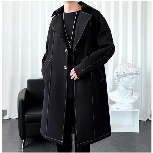 コート メンズ ジャケット ビジネス カジュアル メンズライン トレンチコート ロング トレンチコート 春 秋冬 大きいサイズ ブラック ホワイト M L XL 2XL 3XL |  | 04