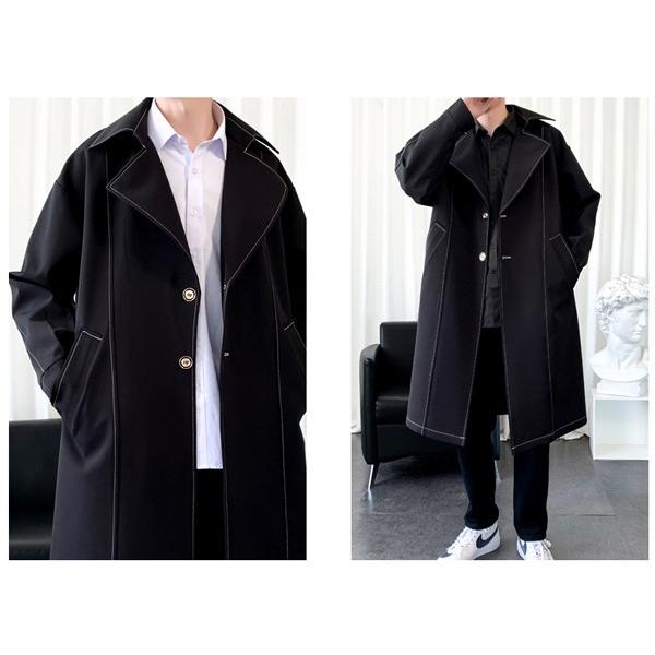 コート メンズ ジャケット ビジネス カジュアル メンズライン トレンチコート ロング トレンチコート 春 秋冬 大きいサイズ ブラック ホワイト M L XL 2XL 3XL |  | 05