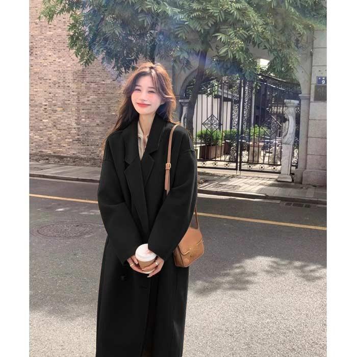 チェスターコート レディース ロング丈 アウター ダブルブレスト ゆったり 体型カバー きれいめ 通勤 通学 お出かけ 秋 冬 ブラウン ブラック シンプル |  | 02