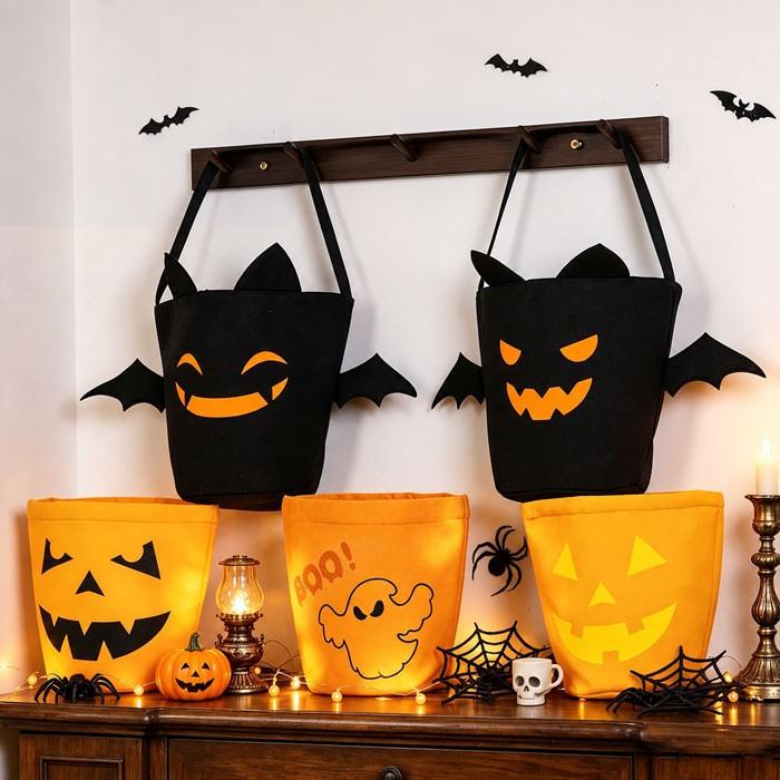 ハロウィン カボチャのお菓子袋 5タイプ お菓子バッグ キャンディバッグ トリックオアトリート バッグ かぼちゃバッグ 仮装小物 子供 キッズ 大人 Halloween |  | 02