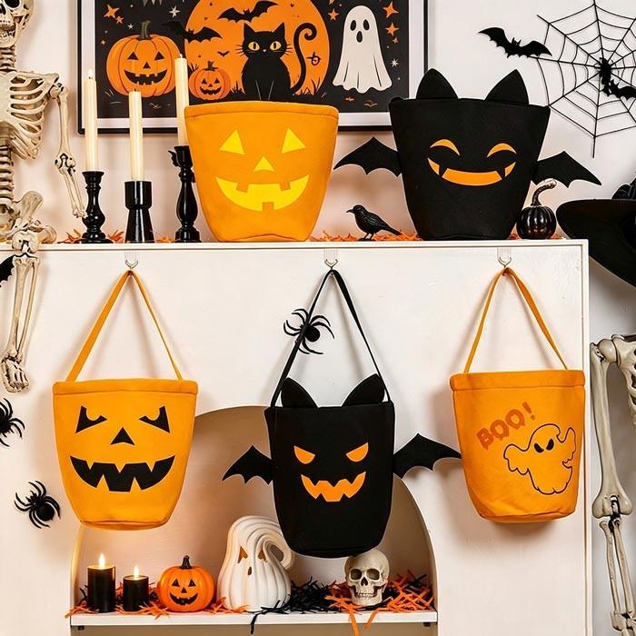 ハロウィン カボチャのお菓子袋 5タイプ お菓子バッグ キャンディバッグ トリックオアトリート バッグ かぼちゃバッグ 仮装小物 子供 キッズ 大人 Halloween |  | 03