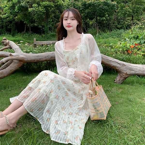 リゾートワンピース 花柄ワンピース 沖縄 大人可愛い 夏ワンピース
