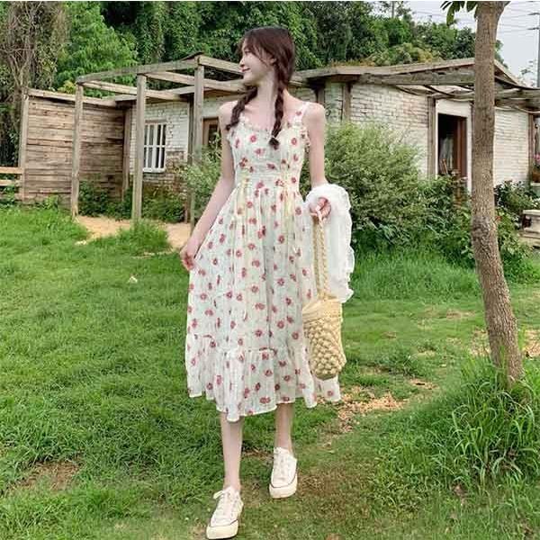 リゾートワンピース 花柄ワンピース 沖縄 大人可愛い 夏ワンピース