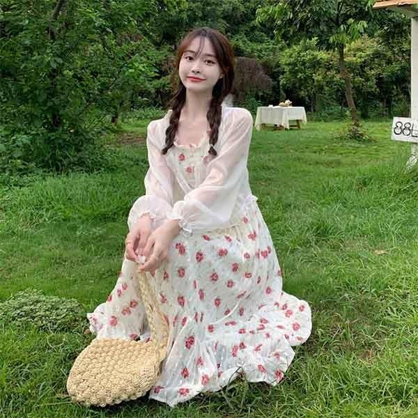 リゾートワンピース 花柄ワンピース 沖縄 大人可愛い 夏ワンピース