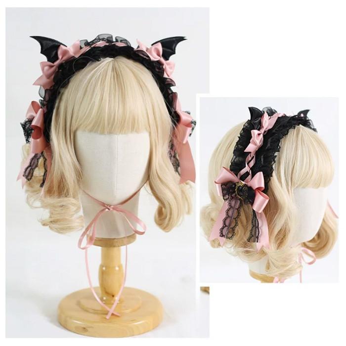 ヘッドドレス ロリータ ゴシック レディース 髪飾り レース リボン バット 羽 ハロウィン コスプレ 仮装 レッド ブルー パープル ピンク ホワイト ブラック |  | 11