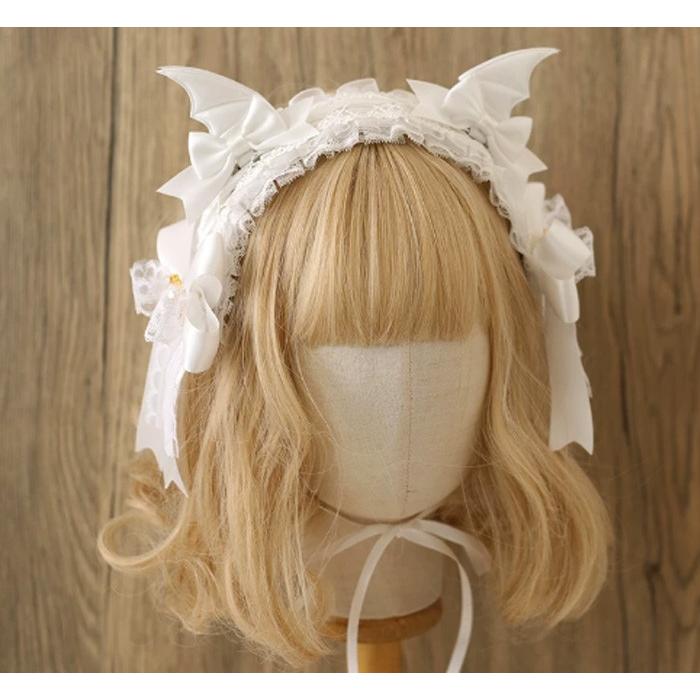ヘッドドレス ロリータ ゴシック レディース 髪飾り レース リボン バット 羽 ハロウィン コスプレ 仮装 レッド ブルー パープル ピンク ホワイト ブラック |  | 13