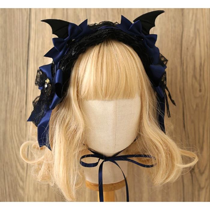 ヘッドドレス ロリータ ゴシック レディース 髪飾り レース リボン バット 羽 ハロウィン コスプレ 仮装 レッド ブルー パープル ピンク ホワイト ブラック |  | 14