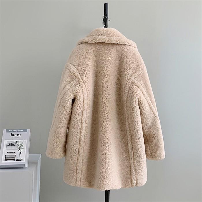 テディベアコート レディース アウター ウールコート ショート丈 ボア