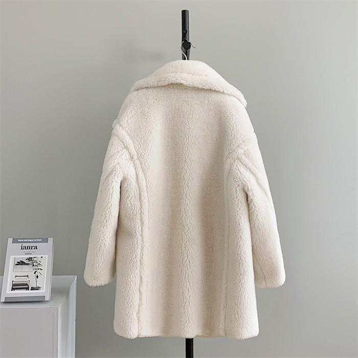 テディベアコート レディース アウター ウールコート ショート丈 ボア