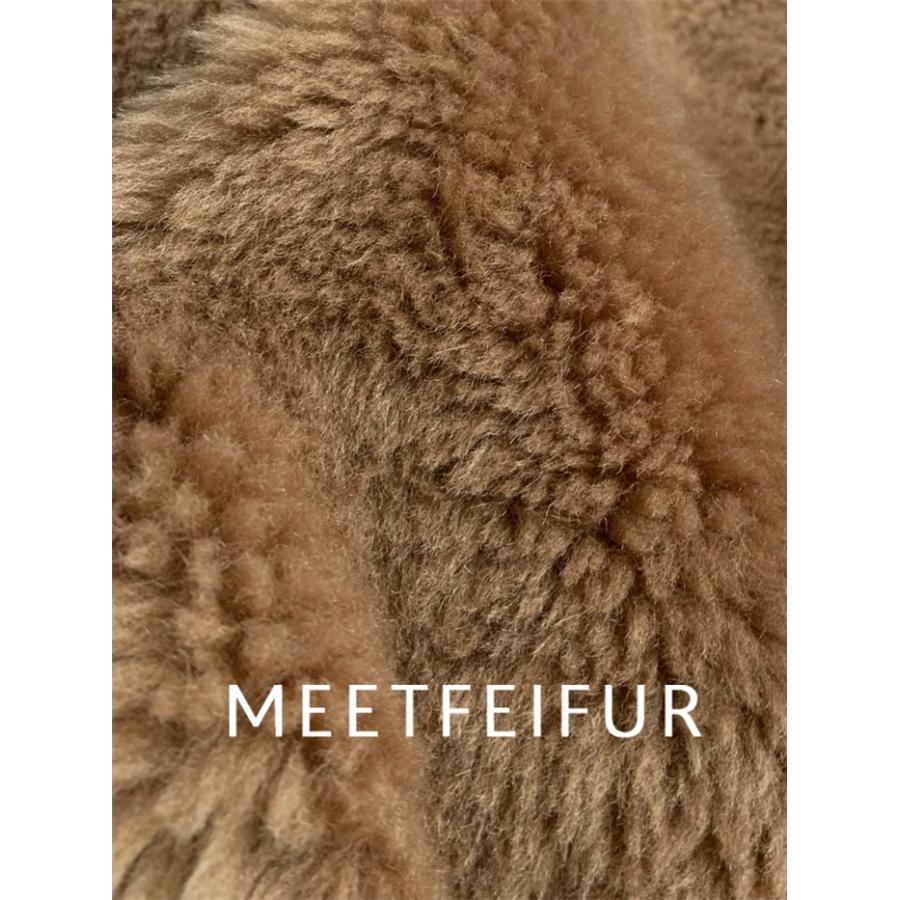 テディベアコート レディース アウター ウールコート ショート丈 ボア