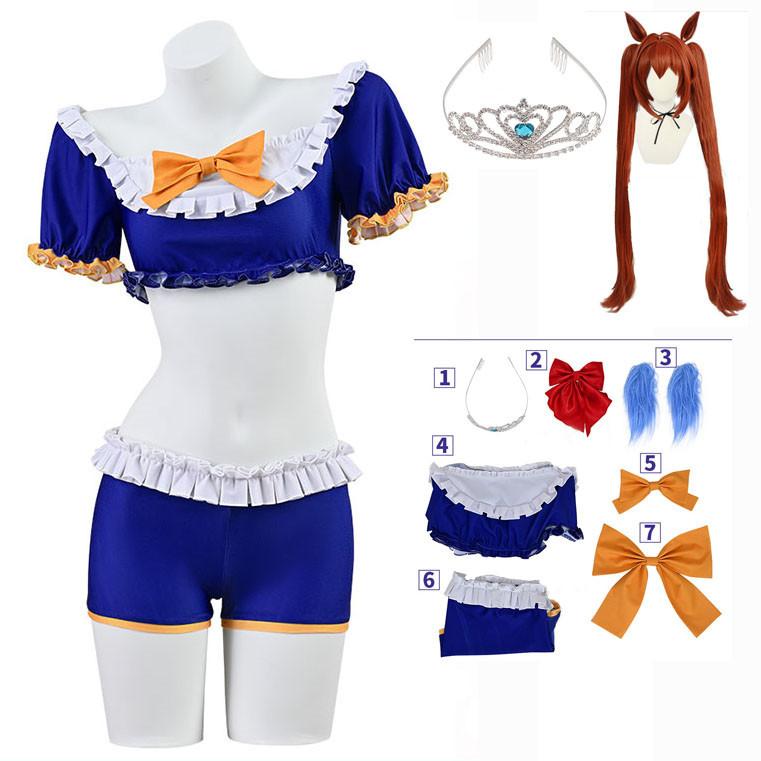 ウマ娘 ダイワスカーレット コスプレ 衣装 ウィッグ フルセット ウマ娘プリティーダービー ダイワスカーレット 水着S M L XLコスプレ