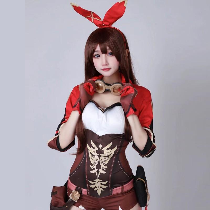 原神アンバー コスプレ衣装 ウィッグ 道具 追加可 cosplay 変装 仮装